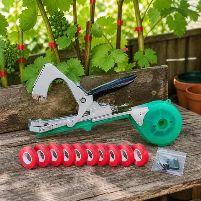 Plant Tapener Tying Tool in use