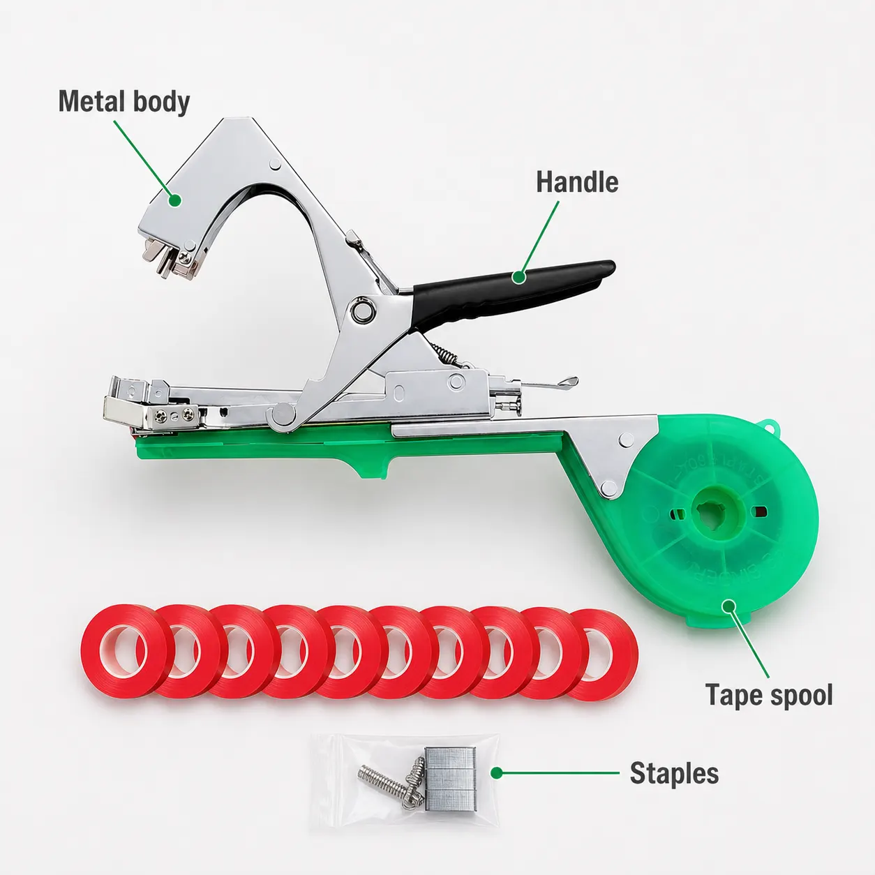 Plant Tapener Tying Tool controls and screen