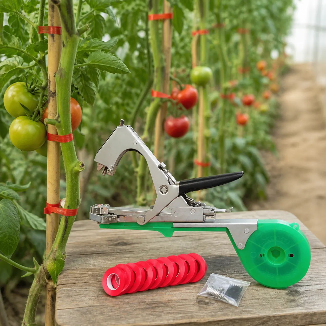 Plant Tapener Tying Tool in use